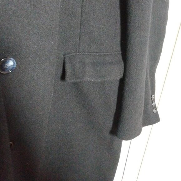Men's Big & Tall 100% Wool Overcoat Black 2XLT/52L Czechoslovakian Heavyweight - Picture 9 of 16